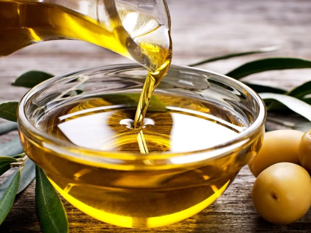Olive oil in a tasting glass