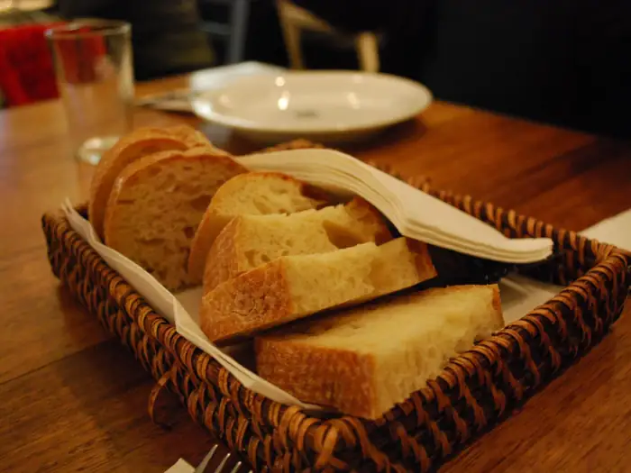 Bread served with olive oil for dipping
